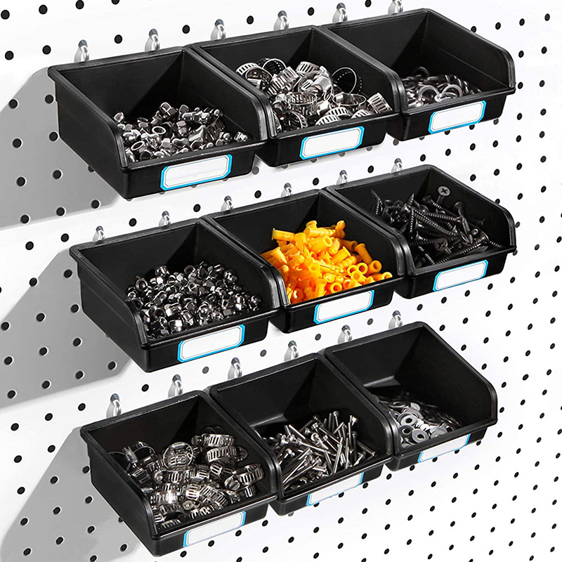 Workshop Tools Organizing - 1Set Efficiënte Pegboard-opbergbakken met haak Praktische