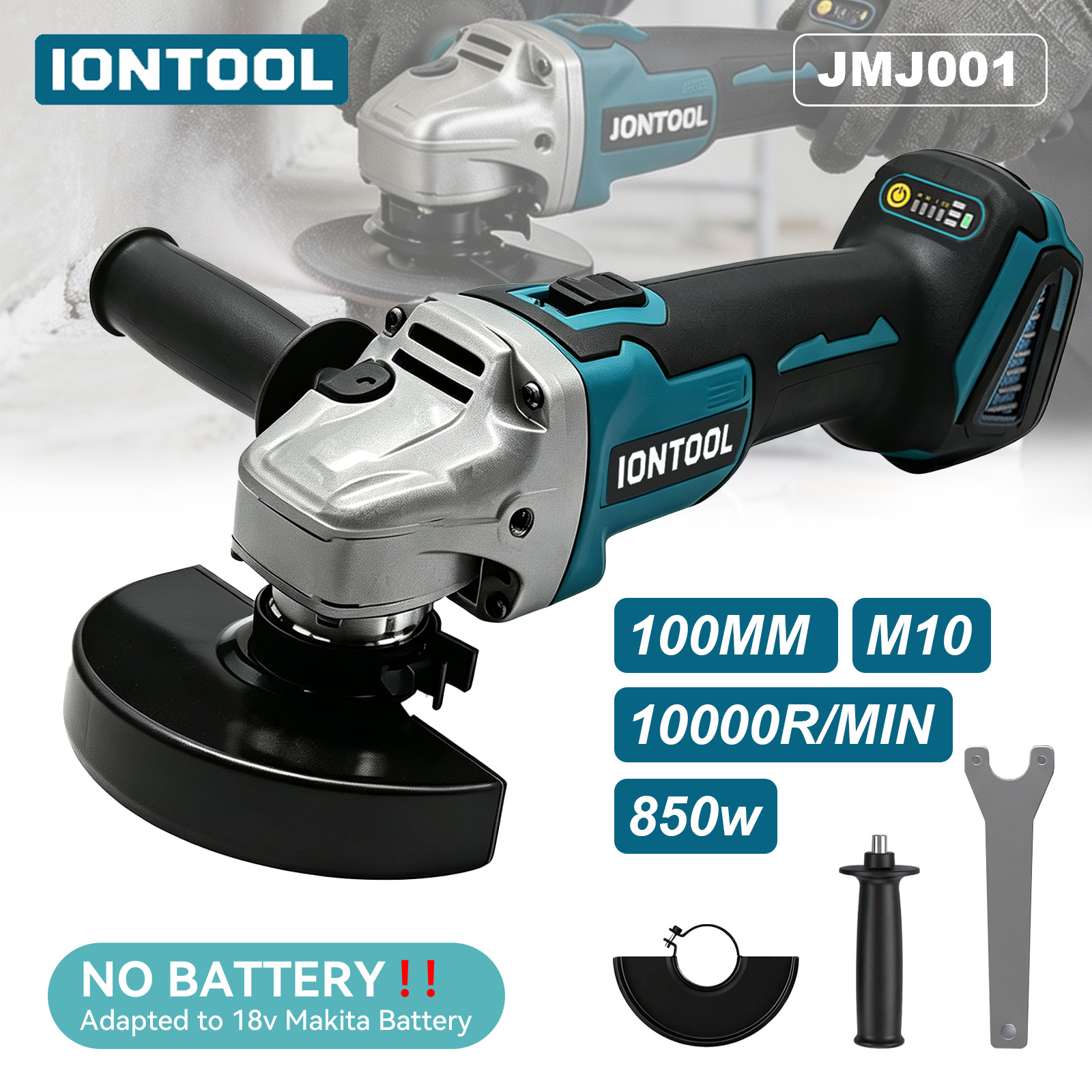 Tools For Fabrication Workshop - IONTOOL Draadloze Slijptol 850W 100mm Gereedschap