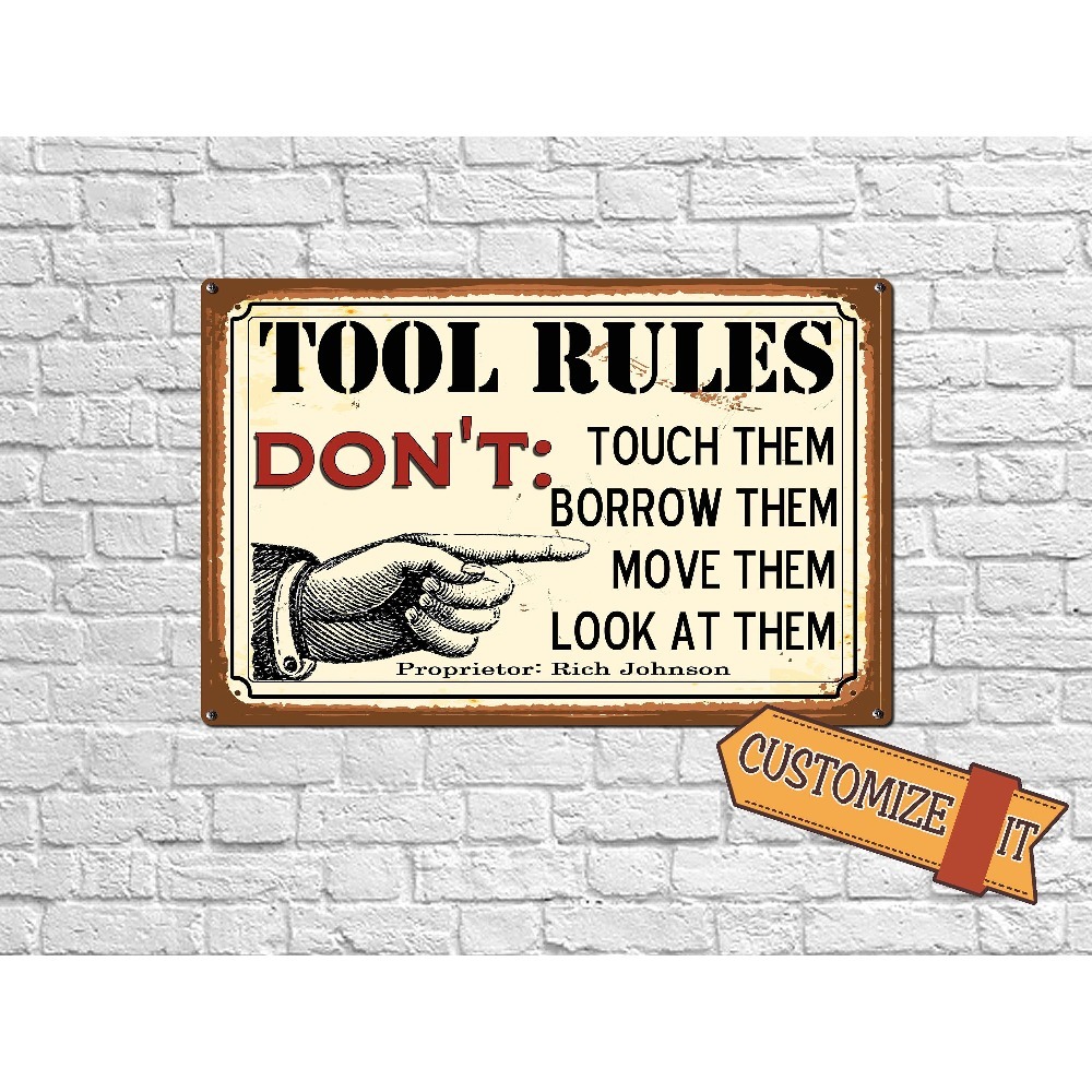 Workshop Tools And Names - 1 stuk aanpasbare metalen plaat met