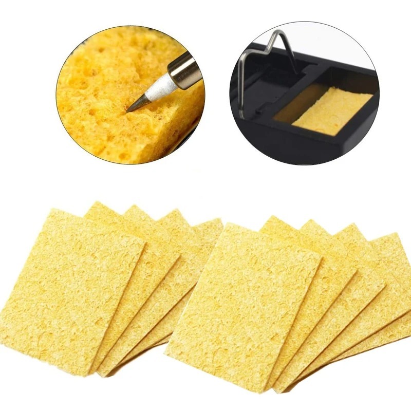 Tools For Electronic Workshop - 10 stuks 6x6cm soldeerboutreinigingsspons, anti-verbrandings herbruikbare