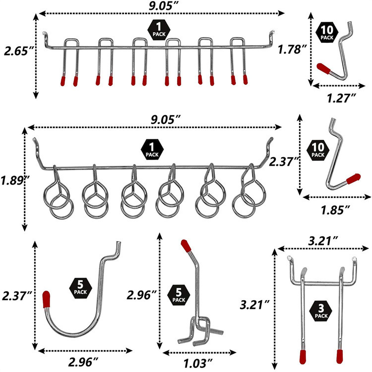 114-delige pegboard-hakenset M - Workshop Tools Organizing recensie en prijs